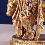 Exquisite Brass Lord Krishna with Cow Idol - Intricately Handcrafted, 8.5" Height